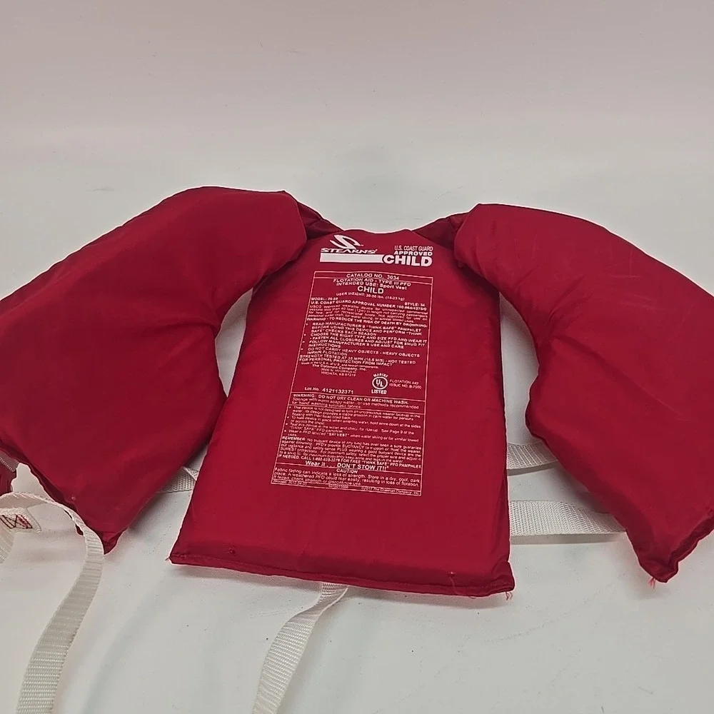 STEARNS Child Boating Ski Vest 30-50 lbs Red Model‎ 29-88 Catalog No. 3034